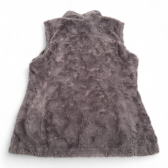 North Face Vest Womens SMALL Gray Mossbud Reversible Quilted Sherpa Fleece - Picture 10 of 12